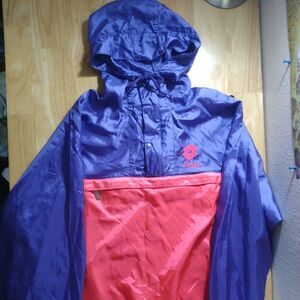 Vintage Lotto Neon Color Block Pullover Windbreaker Jacket Hooded